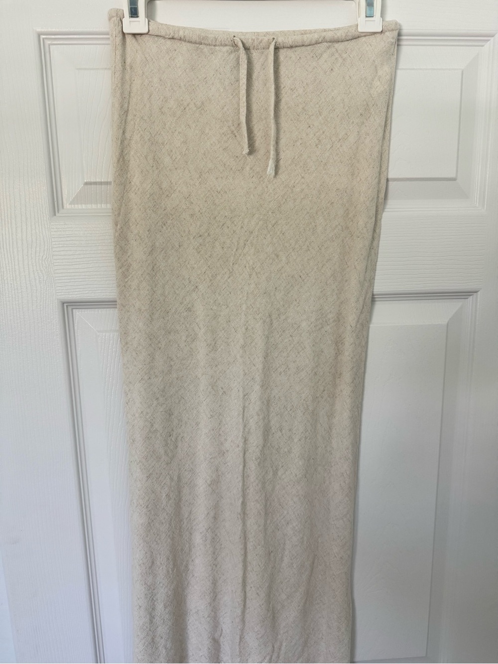Linen Drawstring Midi Skirt